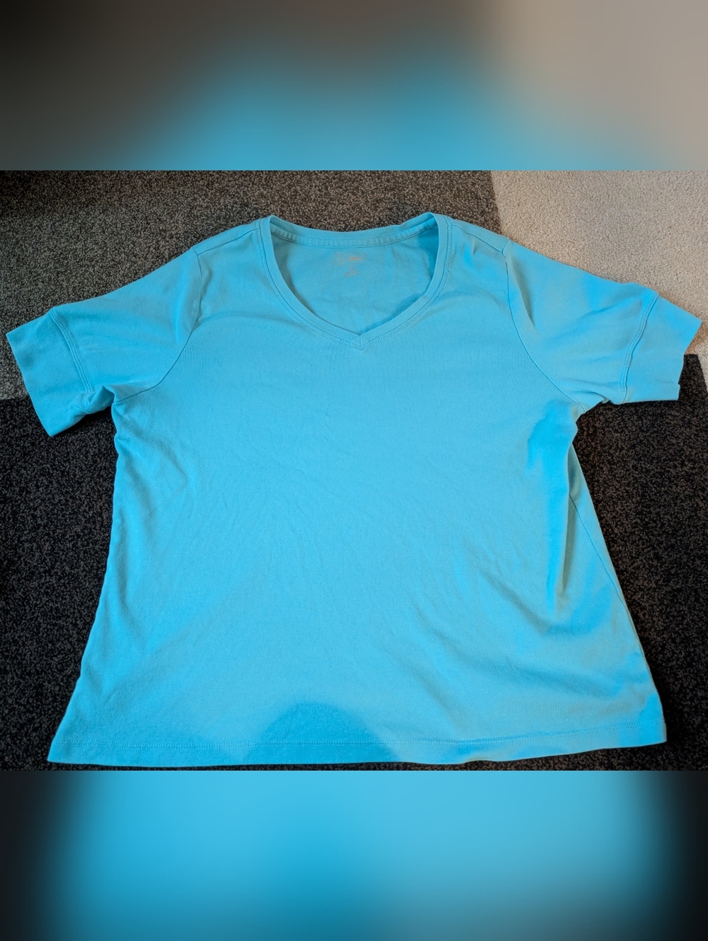 Blue V-Neck Short Sleeve T-shirt